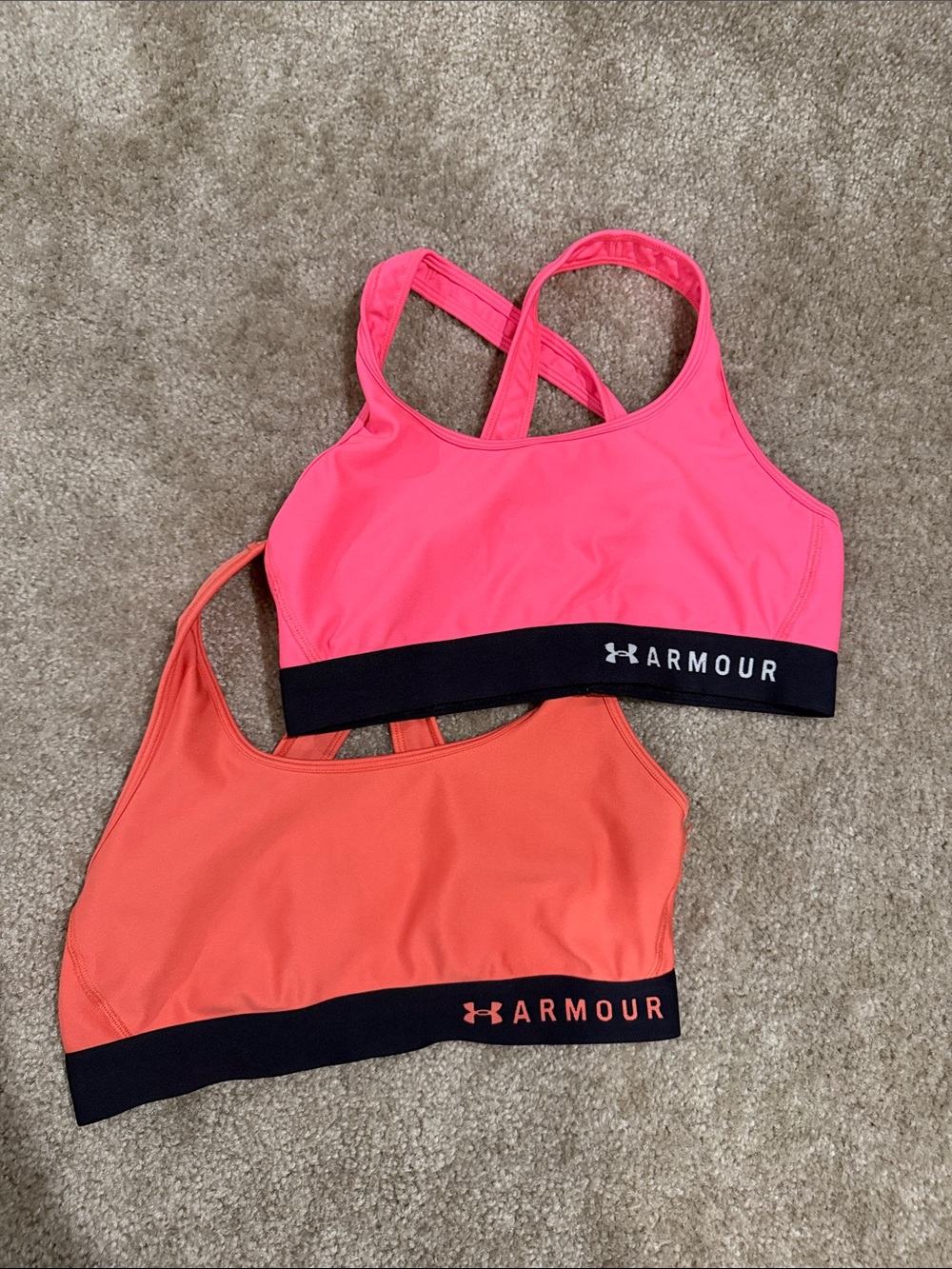 Under Armour Hot Pink & Coral Sports Bra Duo